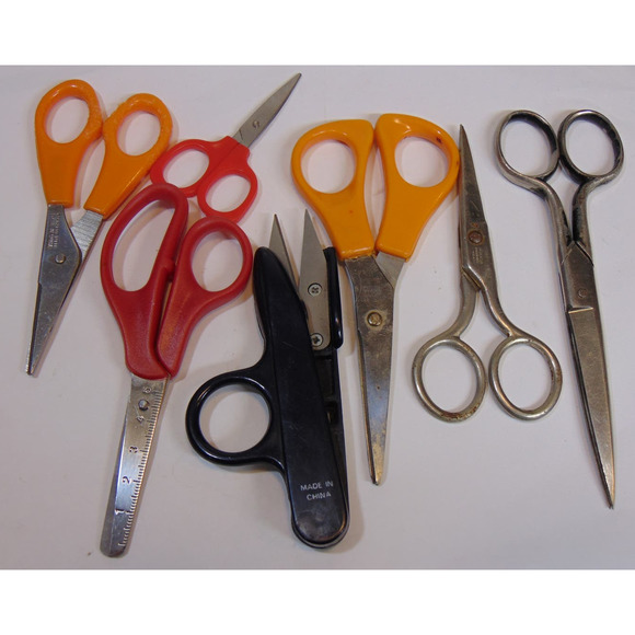 Vintage Lot Of 7 Sewing Scissors Valley Forge Kleencut Stainless Steel Shears - Picture 2 of 6